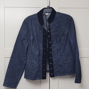 Chadwicks Dark Denim Jacket with Velvet Trim